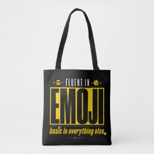 Sac fourre-tout drôle en emoji Fluent in Emoji