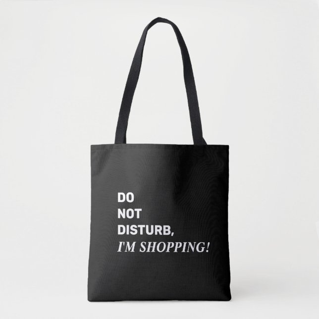 Sac fourre-tout drôle noir et blanc avec citation (Devant)