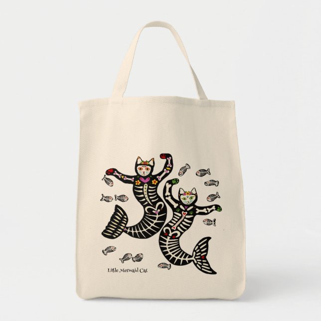 Sac fourre-tout du crâne de sucre de chat de sirèn (Devant)