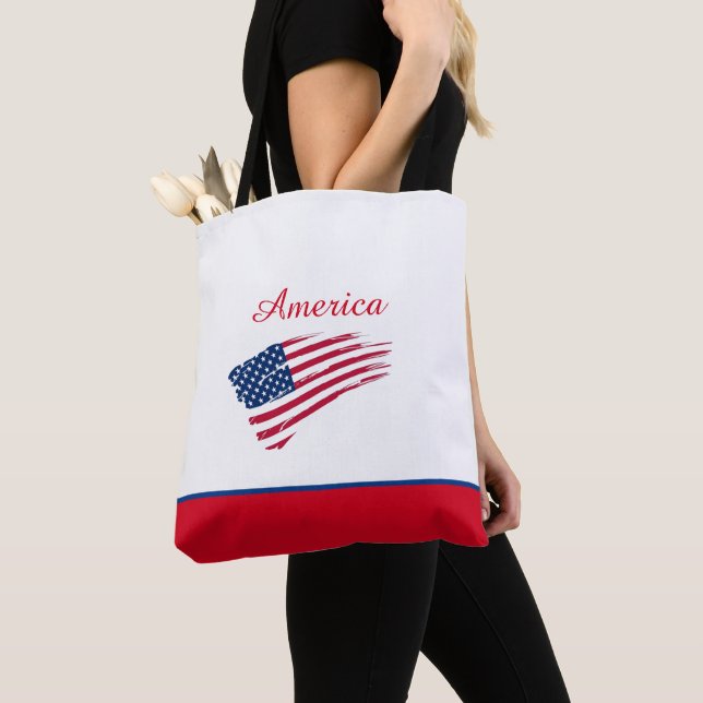 Sac fourre-tout du drapeau américain (De près)