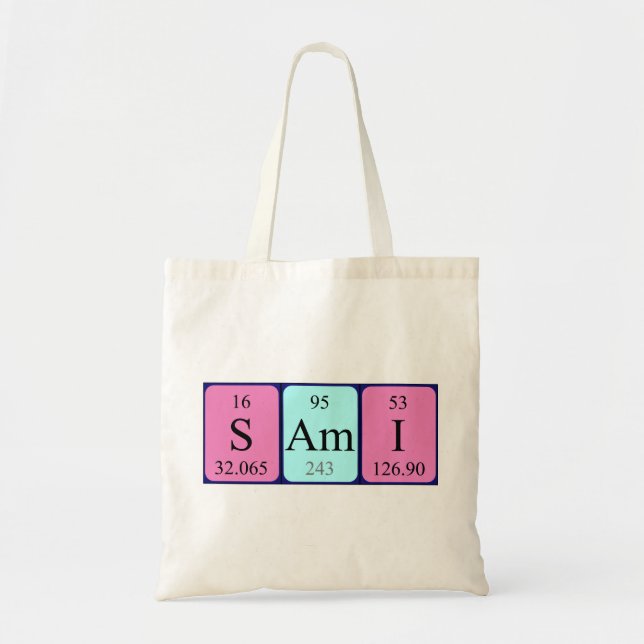 Sac fourre-tout du nom de la table périodique Sami (Devant)