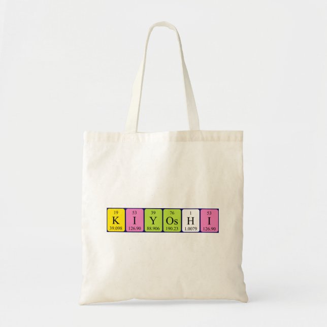 Sac fourre-tout du nom de table périodique de Kiyo (Devant)