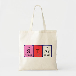Sac fourre-tout du nom de table périodique de l'