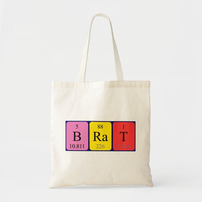 Sac fourre-tout du nom de table périodique du Brat (Devant)