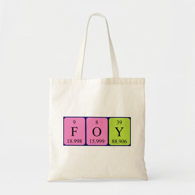Sac fourre-tout du nom de table périodique du Foy (Devant)
