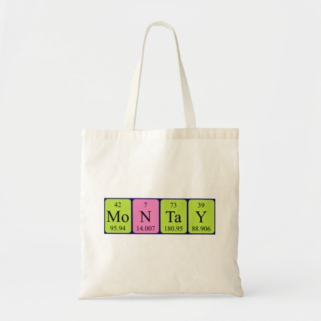 Sac fourre-tout du nom de table périodique Montay (Devant)