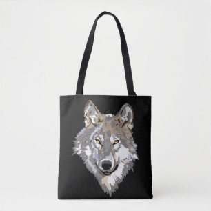 sac fourre-tout du visage de loup