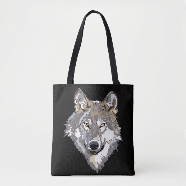 sac fourre-tout du visage de loup (Devant)