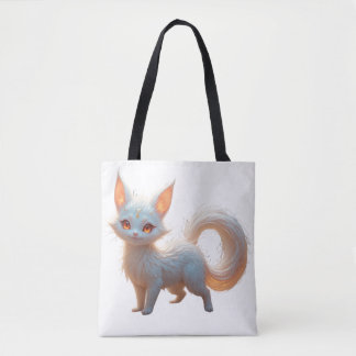 sac fourre-tout d'un petit mignon renard blanc