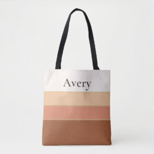 Sac fourre-tout élégant à rayures avec nom – Chic