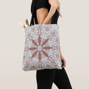 Sac fourre-tout élégant en dentelle blanche floral
