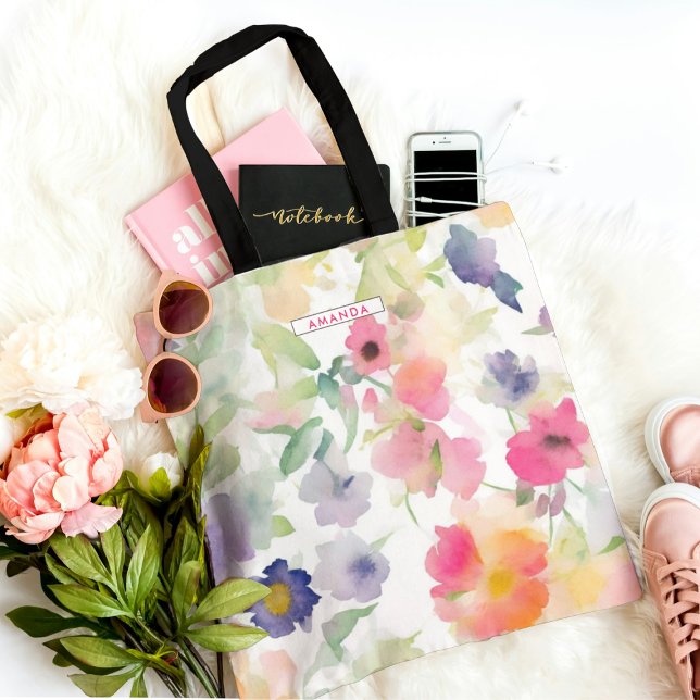 Sac fourre-tout élégant floral mignon chic tendanc (Créateur téléchargé)