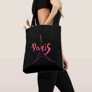 Sac fourre-tout élégant rose / violet de Paris