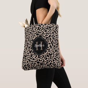 Sac fourre-tout Empreinte de léopard Monogramme
