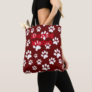 Sac fourre-tout Empreinte de patte blanc