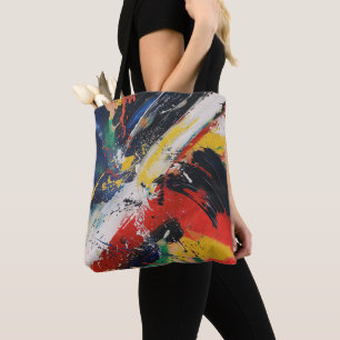 Sac fourre-tout en art abstrait coloré et audacieu