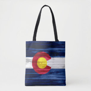 Sac fourre-tout en bois à impression de drapeau du