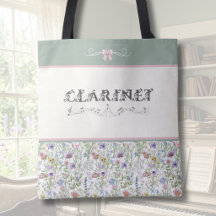 Sac fourre-tout en clarinette à fleurs sauvages ve