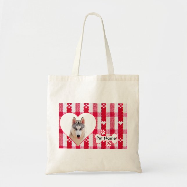 Sac fourre-tout en coton Husky Sibérien en forme d (Devant)