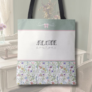 Sac fourre-tout en forme de flûte botanique rose e