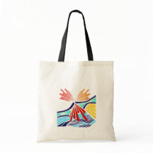 Sac fourre-tout en toile d'art abstrait coloré mod