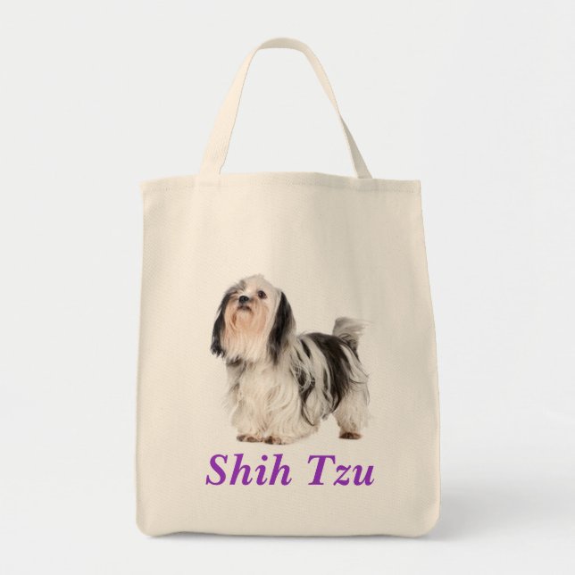 Sac fourre-tout en toile de marionnettes Shih Tzu (Devant)