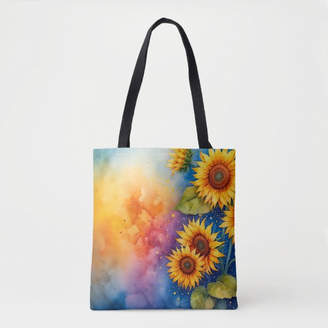 Sac fourre-tout en toile de tournesol gai (Devant)