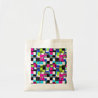 Sac fourre-tout en toile géométrique Neon Glitch