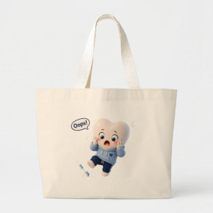 Sac fourre-tout en toile naturelle avec un personn