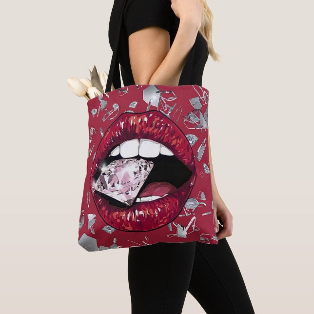 Sac fourre-tout en verre et diamants brisés de cou (De près)