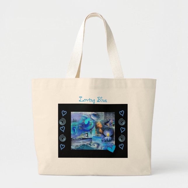 " SAC FOURRE-TOUT ENORME BLEU "AIMANT (Devant)