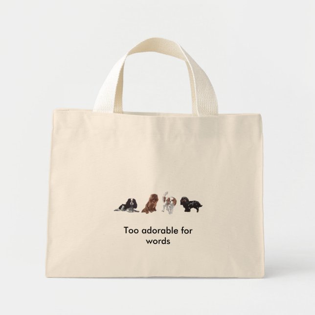 Sac fourre-tout espagnol 4 x King Charles Cavalier (Devant)