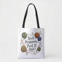 Sac fourre-tout et pochette de tricot drôle