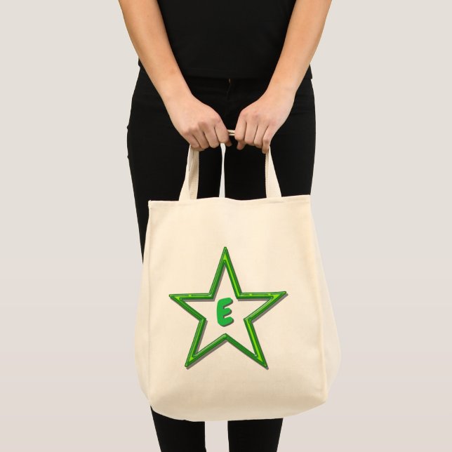 Sac fourre-tout - Étoile verte avec initial (Devant (produit))
