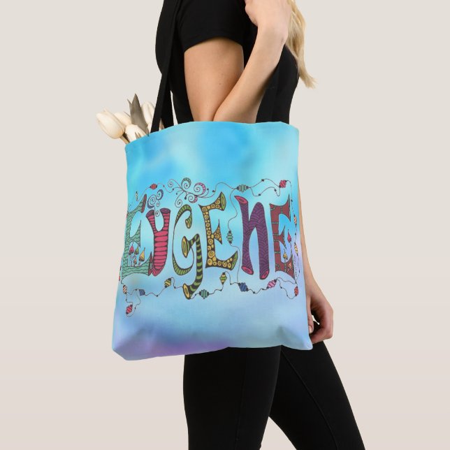 Sac fourre-tout Eugène bleu (De près)