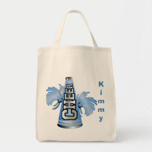 Sac fourre-tout fait sur commande bleu à toile de