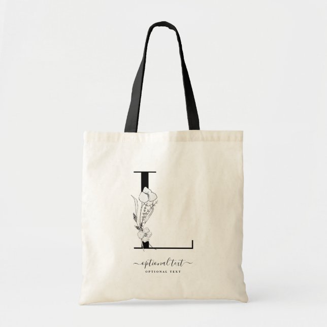 Sac fourre-tout fait sur commande floral à (Devant)