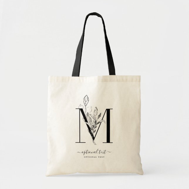 Sac fourre-tout fait sur commande floral à (Devant)