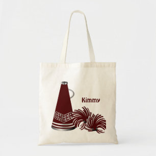 Sac fourre-tout fait sur commande marron à pom-po