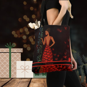 Sac fourre-tout Femme fantaisiste en robe rouge