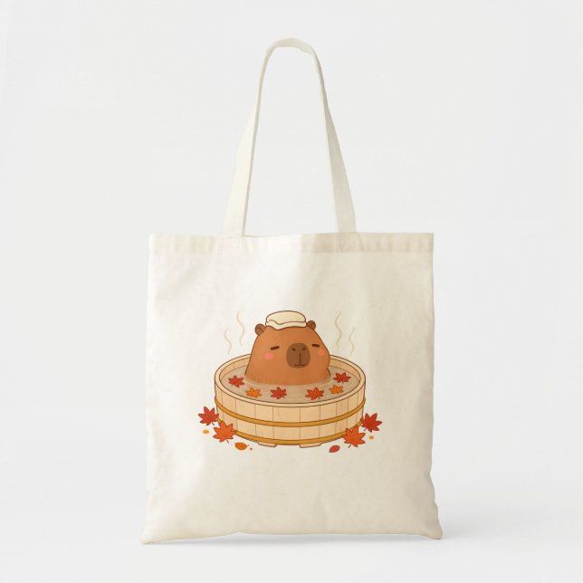Sac fourre-tout feuille d'érable automne capybara  (Devant)