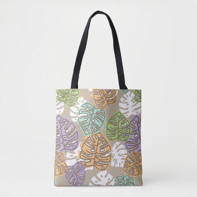 sac fourre-tout feuille pastel (Devant)