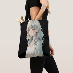 Sac fourre-tout fille anime – Style cheveux bleus