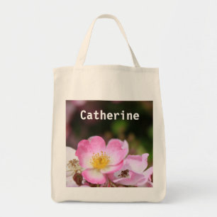 sac fourre-tout fleur de rose rose sauvage. ajoute