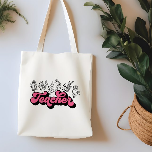 Sac fourre-tout Fleur sauvage enseignant (Créateur téléchargé)