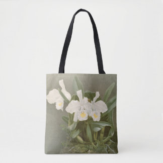 Sac fourre-tout floral à art d'orchidée vintage de