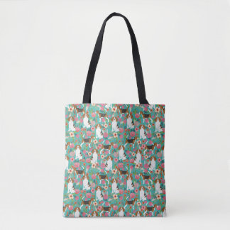 Sac fourre-tout floral à beagle