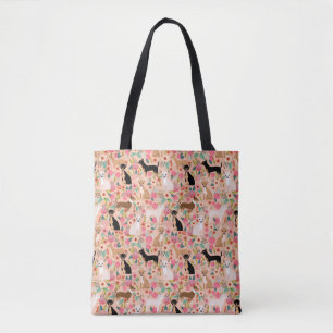 Sac fourre-tout floral à chiwawa - fleurs de
