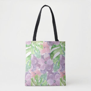 Sac fourre-tout floral à impression d'aquarelle