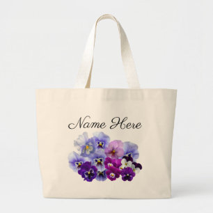Sac fourre-tout floral à pensée violette